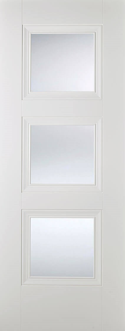 DX 1930 White Primed Shaker Internal Door With Obscure Glass x