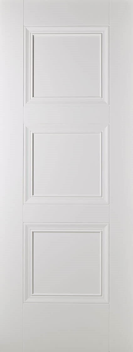 Amsterdam 3 panel door, white primed. Internal Door