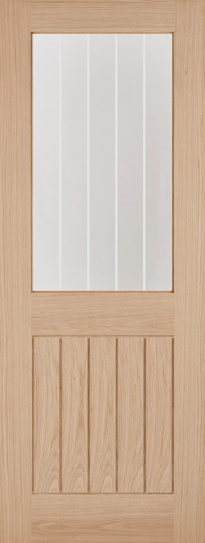 Belize internal oak half glazed door