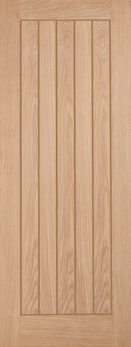 Belize oak internal door grooved panels