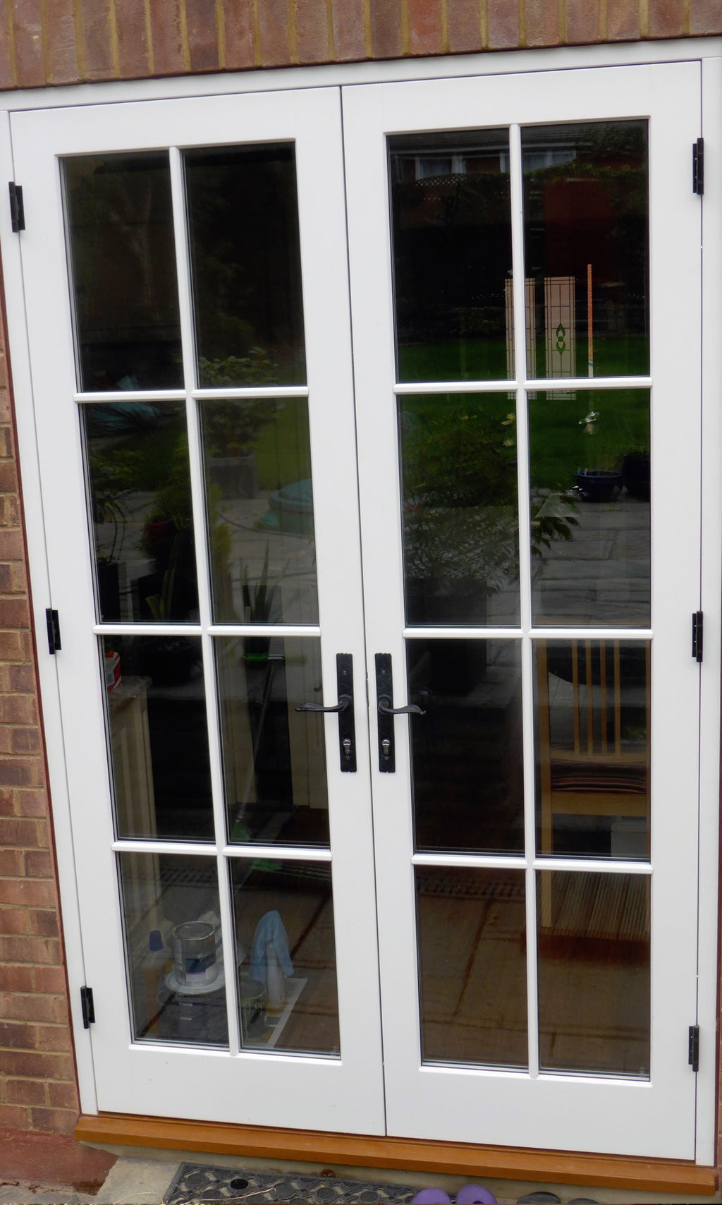 Bespoke timber French doors and frame with clear glass — supply & fit North London, NW London, Middlesex, Herts & Essex