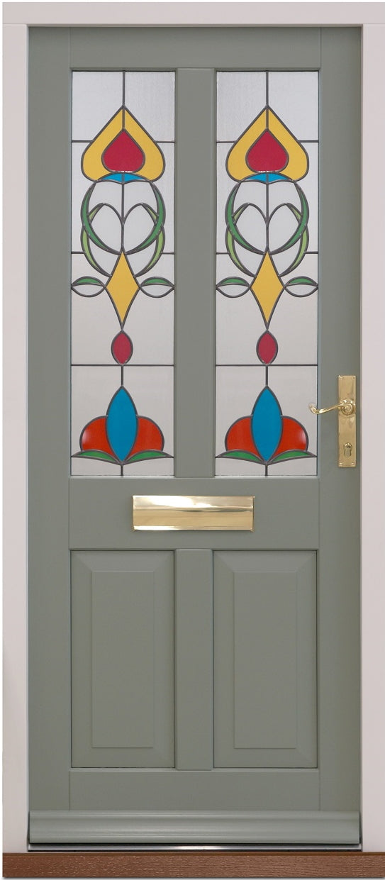 Bespoke timber Victorian hardwood door with frame and leaded glass — supply & fit North London, NW London, Middlesex, Herts & Essex