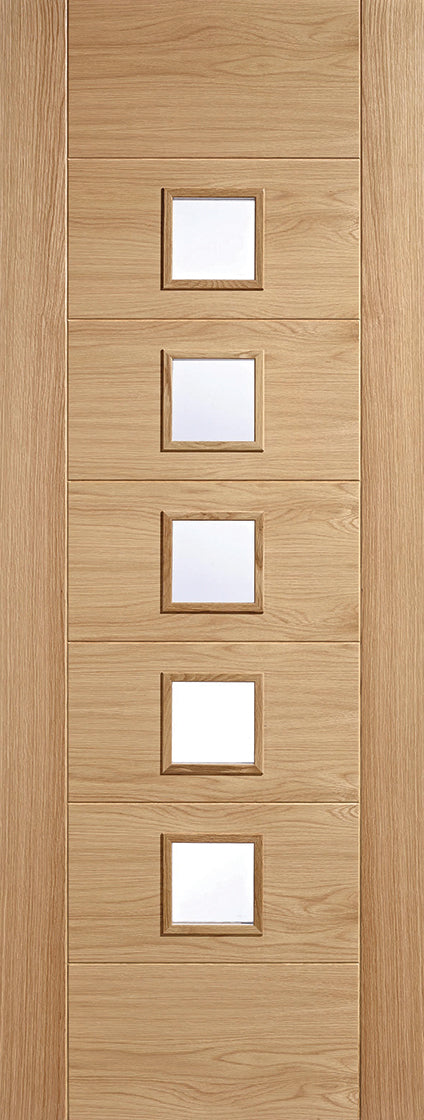 Pattern 10 Oak Internal Door With Clear Glass X