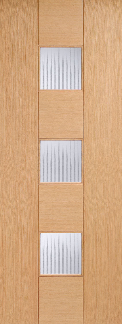 Worcester 3 Light Oak Internal Door With Clear Glass