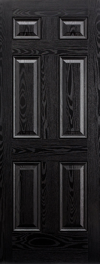 Malton External GRP Door Black Out White In Leaded Double Glazed