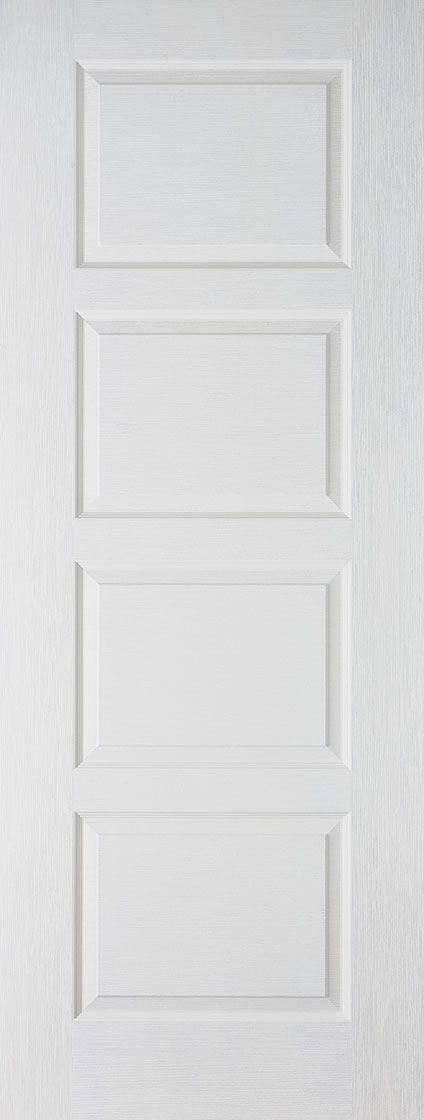 Contemporary 4 panel Textured white moulded solid core FD30 internal fire door