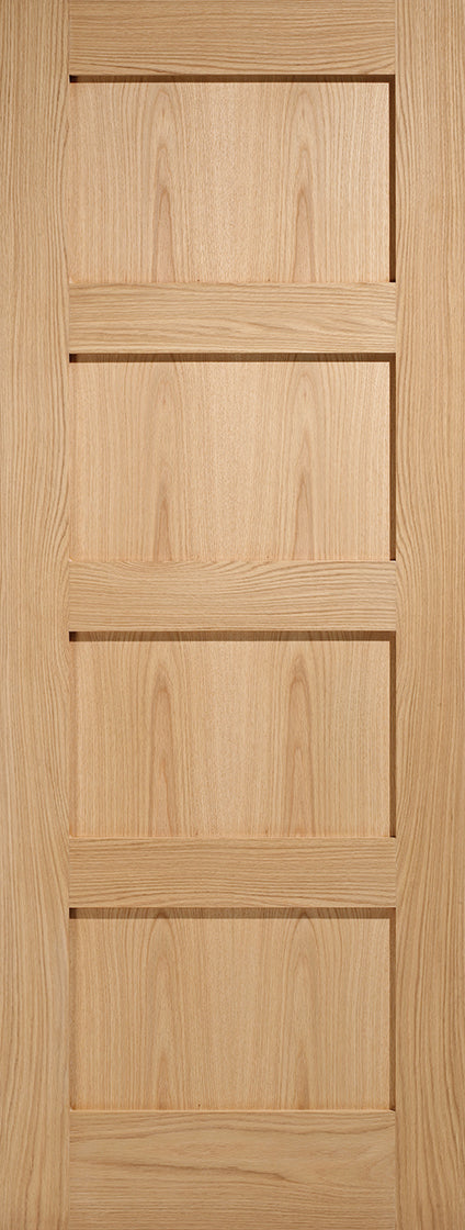 Shaker Oak 4 Light Fire door With Clear Glass X