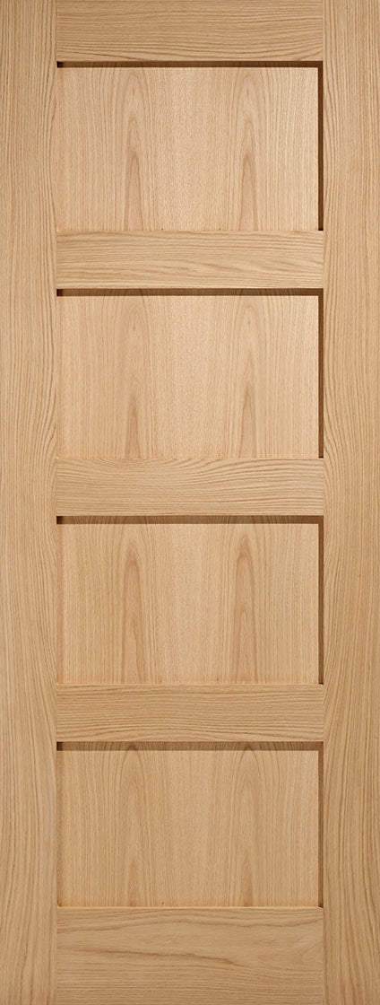 Contemporary internal oak shaker door 4 panel unfinished