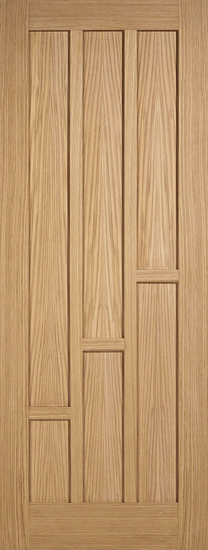 4 Panel Flat Panels Oak Unfinished Fire Door