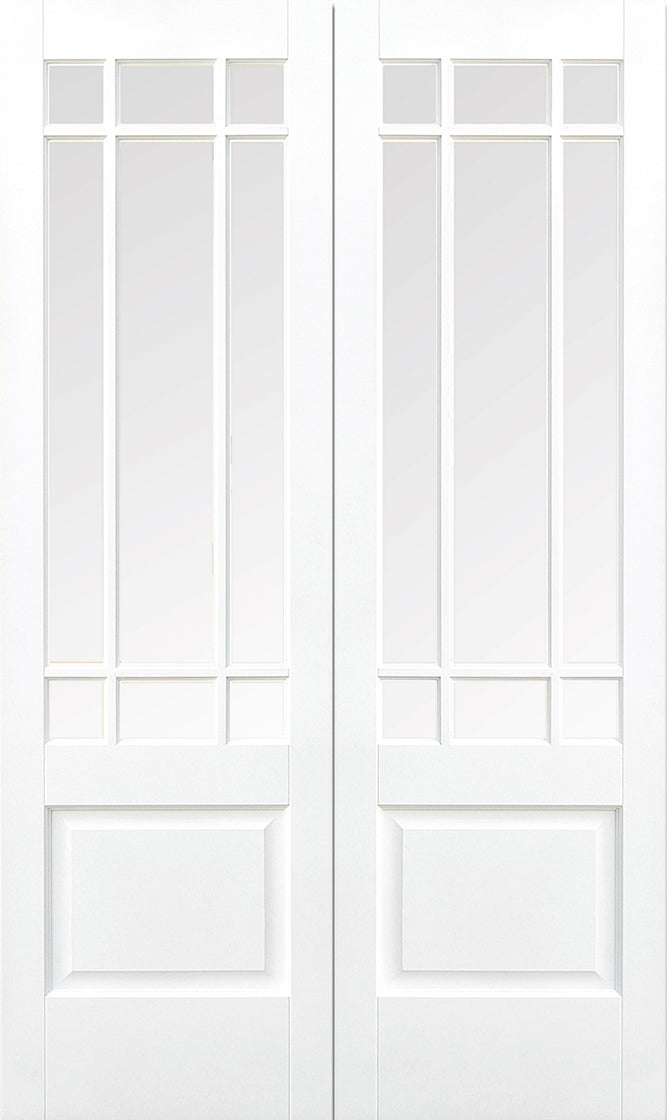 Reims Primed White W6 Room Divider Clear Bevelled