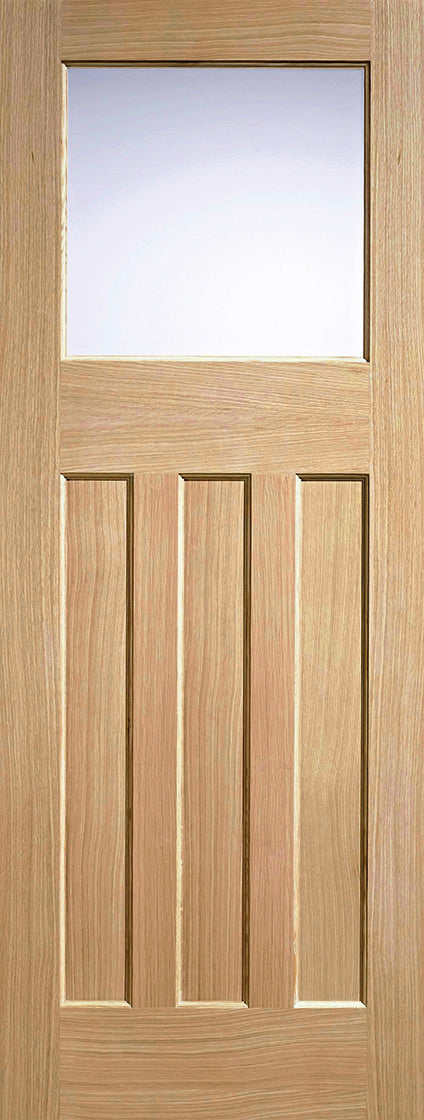 1930' Shaker panelled internal door with frosted glass