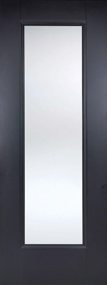 Tribeca black primed Internal door, Clear glass