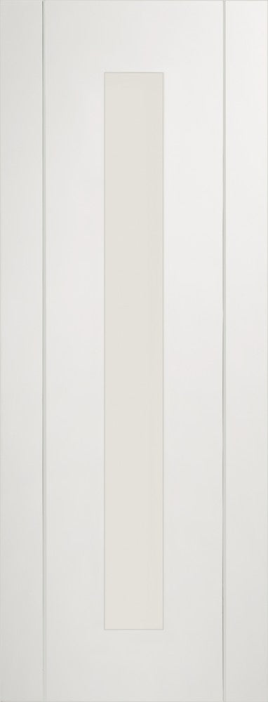 Forli prefinished white internal door with aluminium inlays
