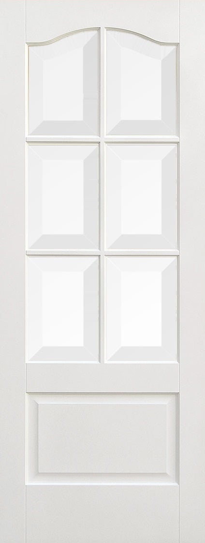 Kent solid core 6 light Internal Door bevelled glass.