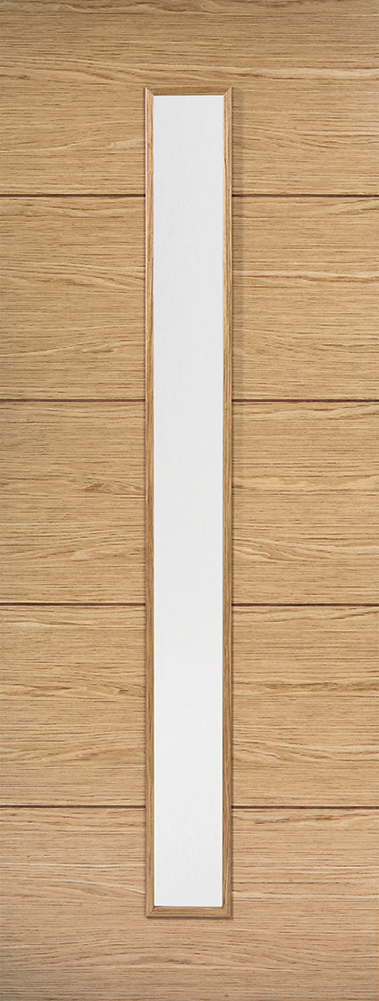 Lille prefinished internal oak door with clear glass, 