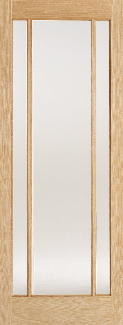 Lincoln 3 light oak door with frosted glass.