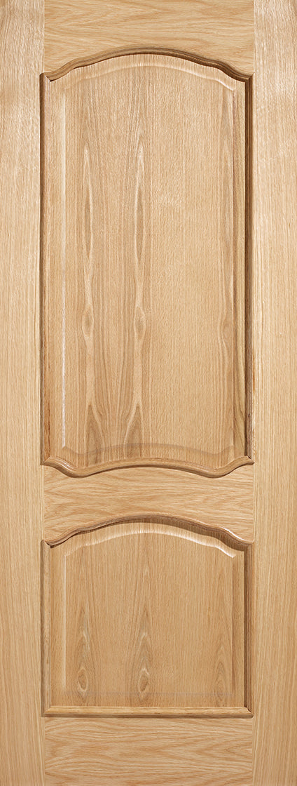 Louis 2 panel internal door with raised mouldings, unfinished.