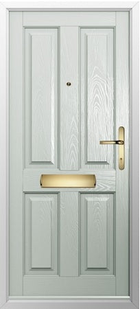 Malton External GRP Door White Leaded Double Glazed