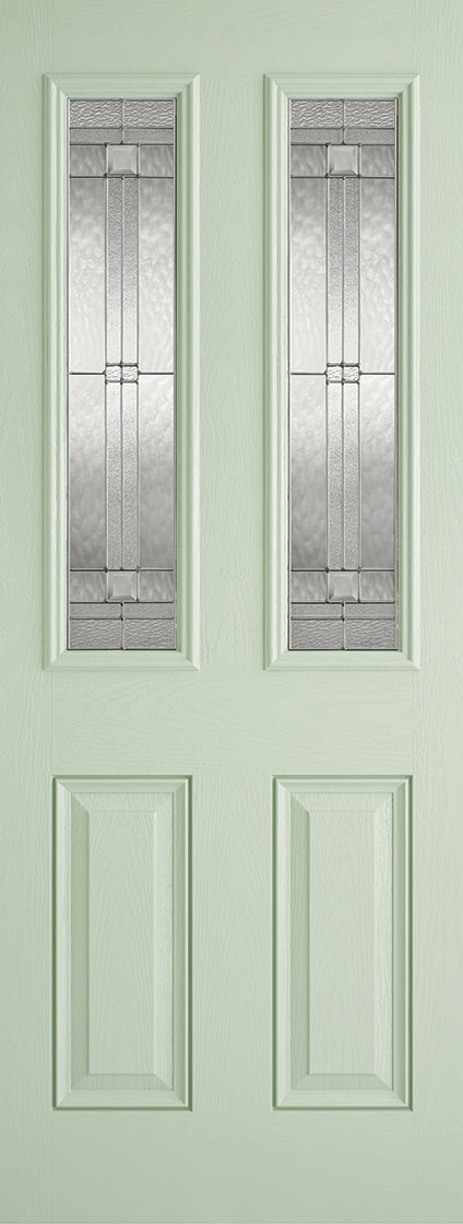 Kensington 2: Light Blue External Timber Doorset and toplight