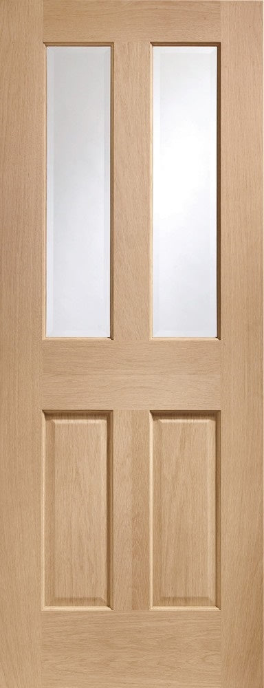 Malton Clear glass oak fire door.