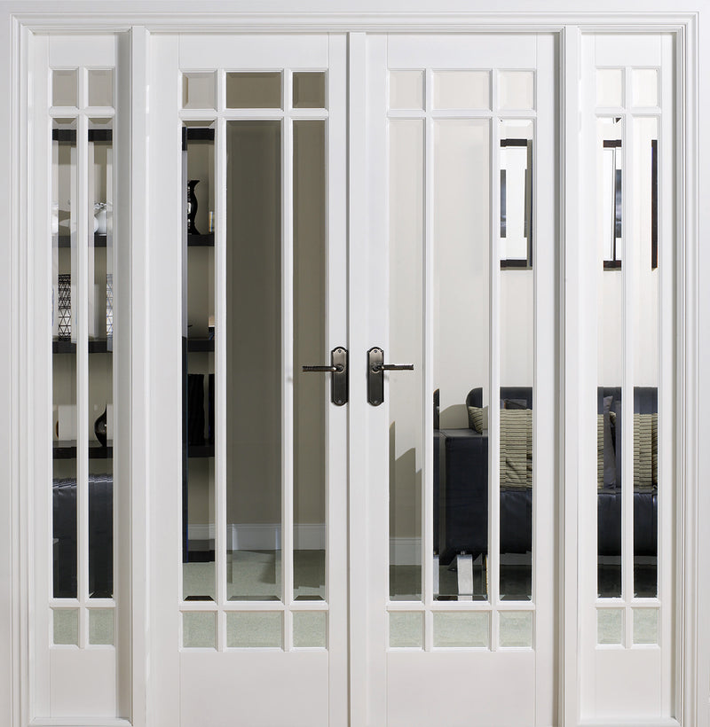 Manhattan W6  glazed white room divider