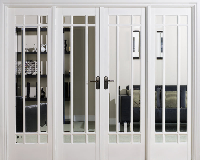 Lincoln Oak W6 Room Divider Unfinished Clear Glass