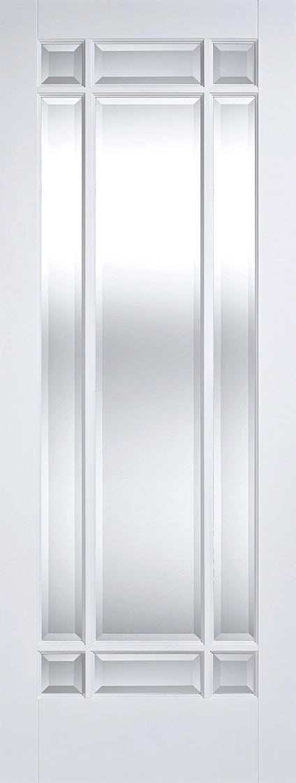 Manhattan primed white Internal Door with bevelled glass.