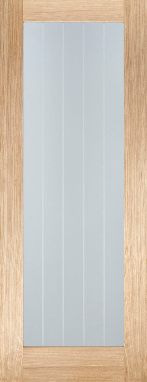 Mexicano oak Pattern 10 with clear glass and froasted lines.