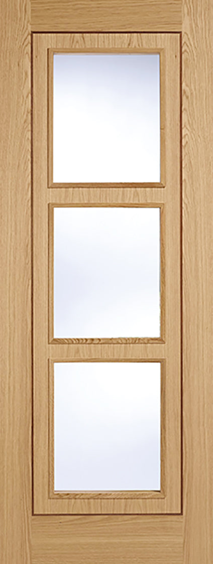 Oak inlay Internal Door with clear glass
