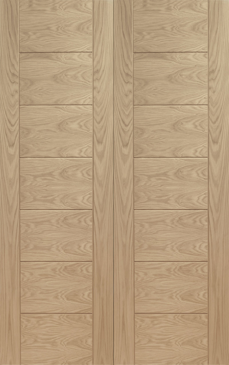 Vancouver Patt 10 Oak Prefinished Rebated Pair Clear Glass