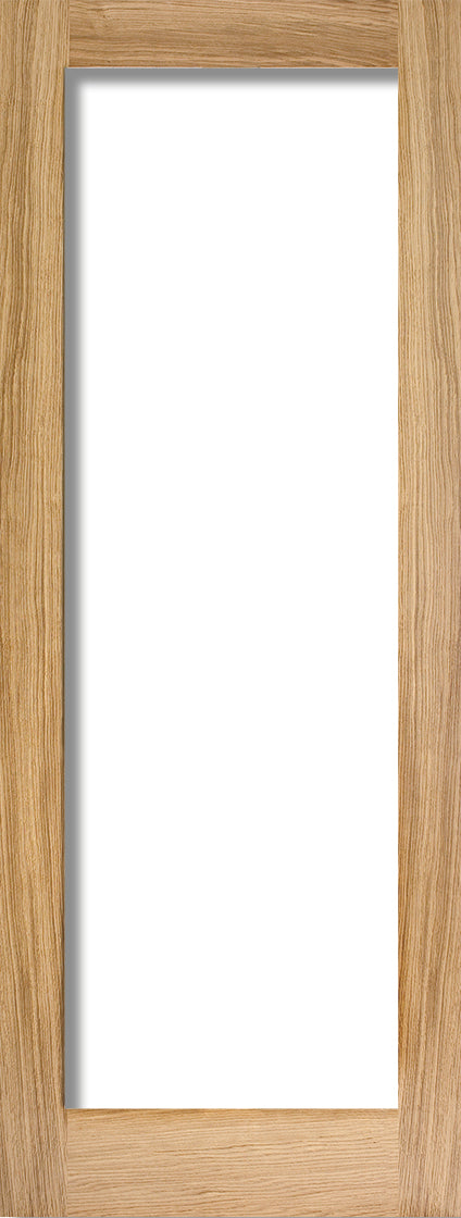 Pattern 10 internal oak door, with clear glass 