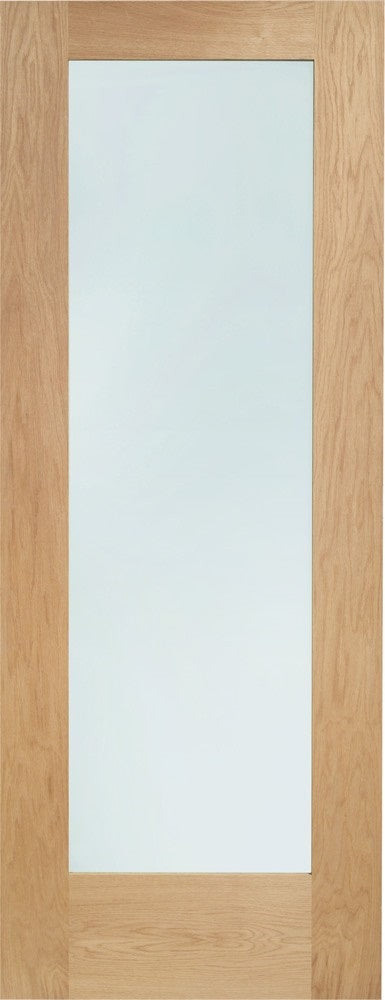 Pattern 10 Shaker oak fire door with clear glass.