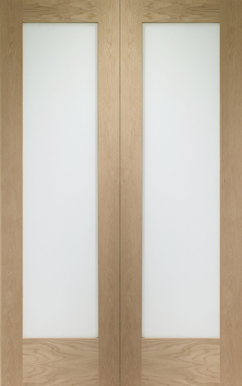 Palermo Oak Rebated Door Pair With Clear Glass