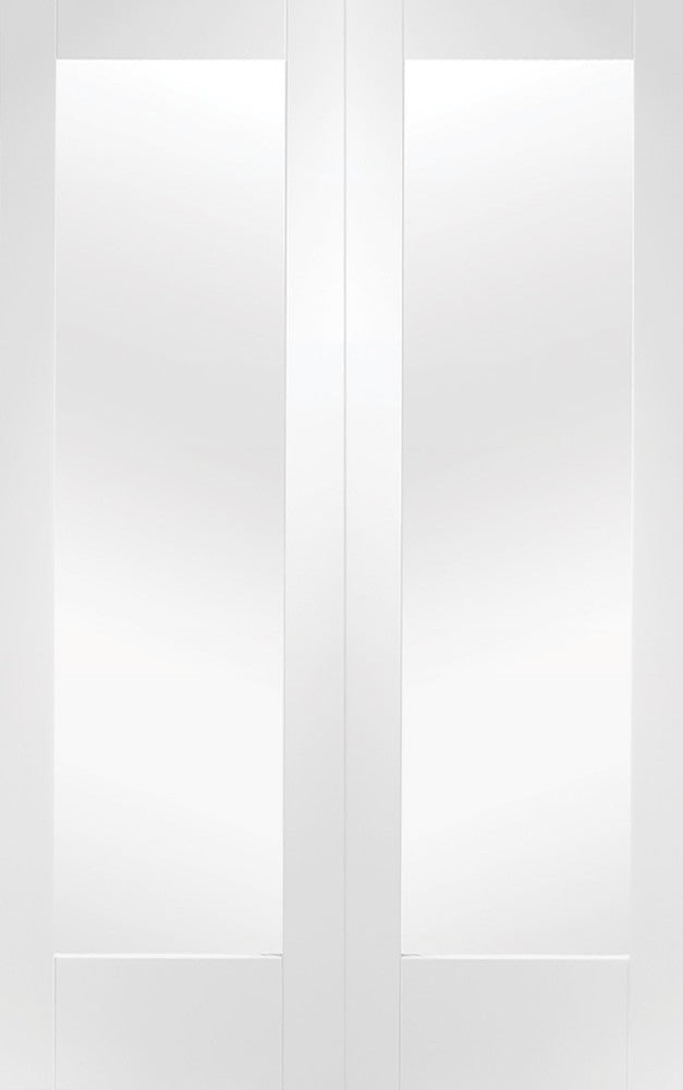 London 4 Panel Shaker White Primed Fire Door
