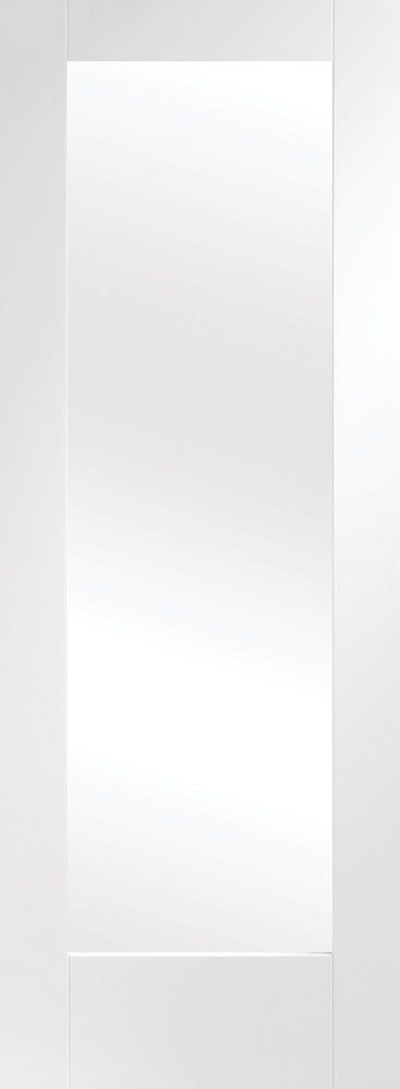 Pattern 10 white primed internal door-clear glass