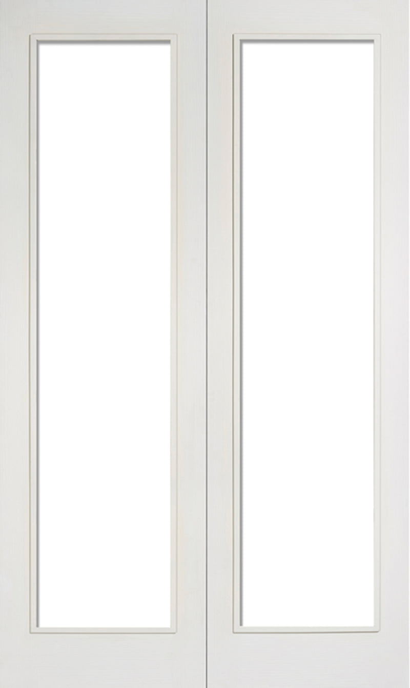 Pattern 20 white primed pair, clear glass