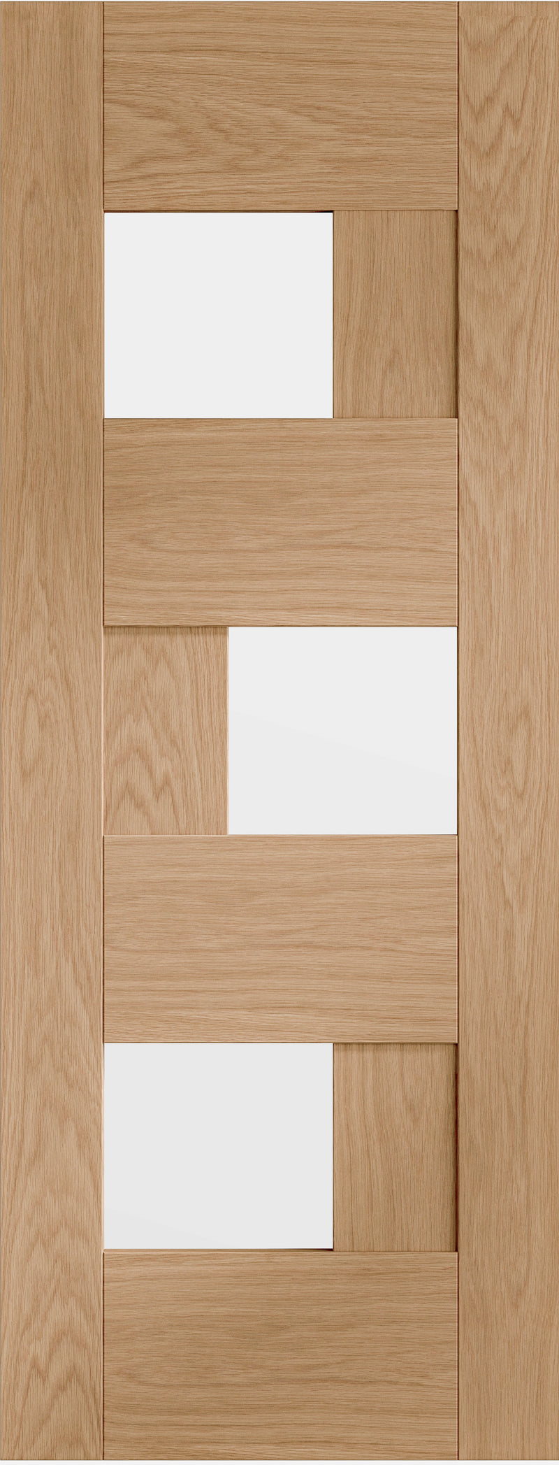 Perugia prefinished iternal oak door with clear glass