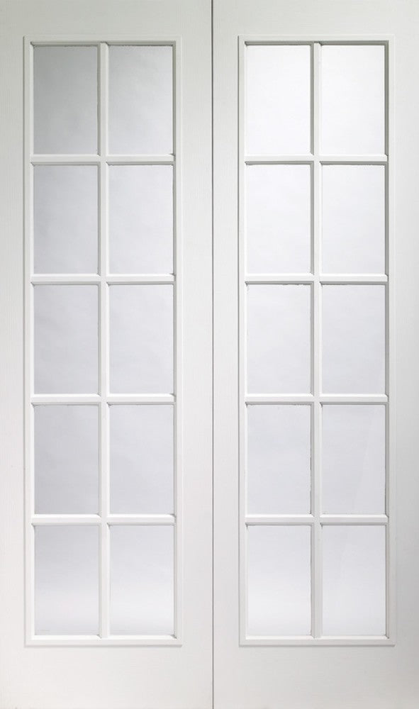 Portobello white primed Internal  pair with clear glass.