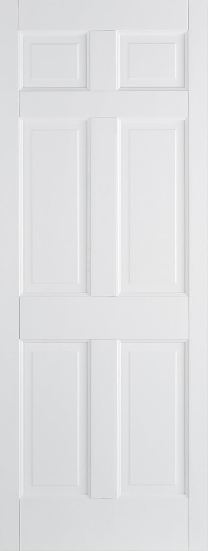 Regency 6 panel primed white internal door.
