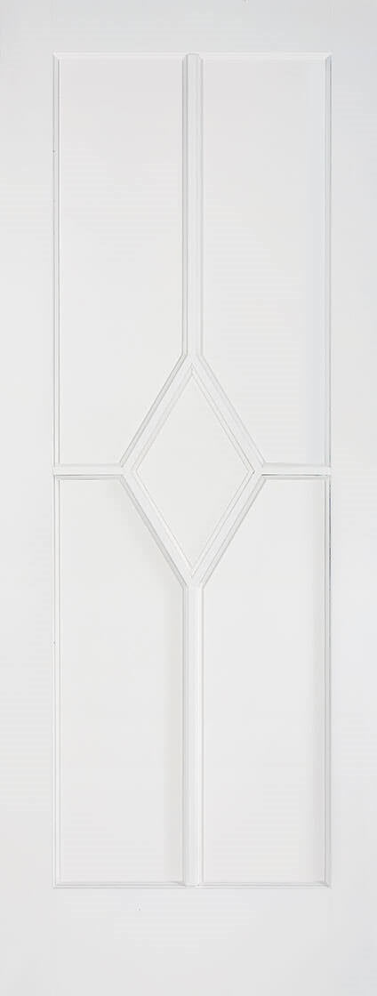 Pattern 10 White Primed Fire Door With Clear Glass x