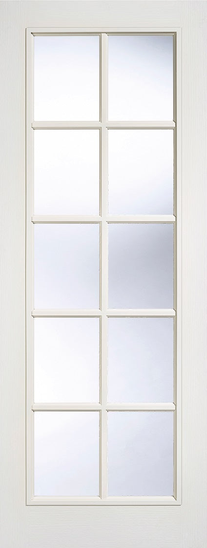 SA 10 light Internal door with clear glass, primed white.