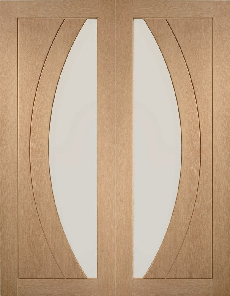 Salerno Oak Rebated Pair With Clear Glass