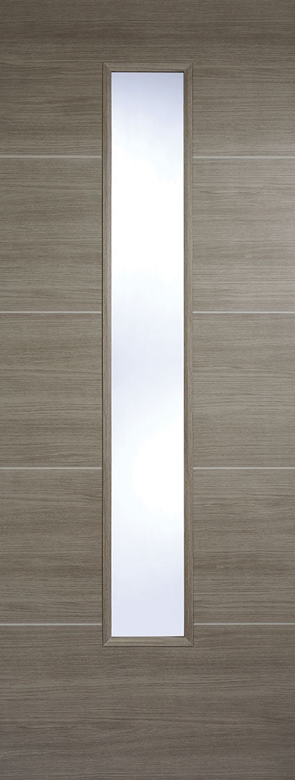 Santandor light grey laminate internal door with clear 