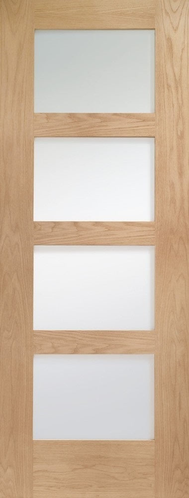 Vancouver Oak Prefinished 4 Light Clear Glass fd30 Fire Door