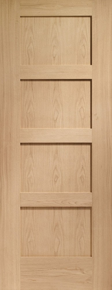 Shaker 4 Panel Pre Finished Oak Fire Door X