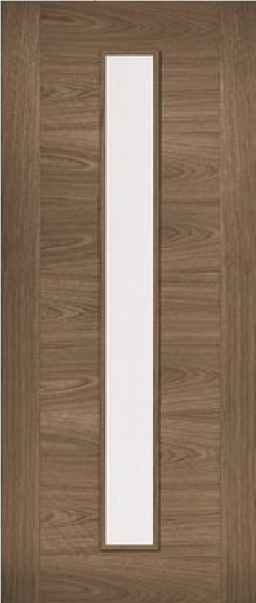 Zeus Prefinished Walnut Internal Door Clear Glass