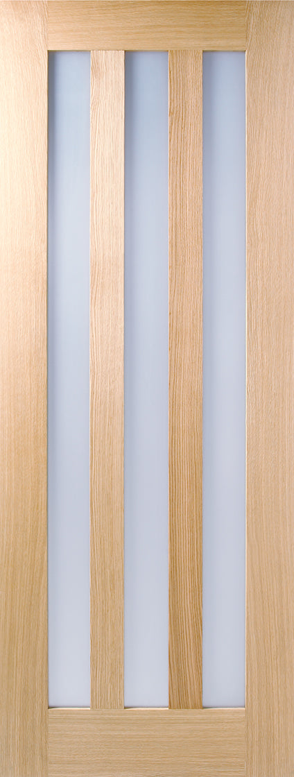 Utah 3 Light Oak Shaker Unfinished Frosted Glass