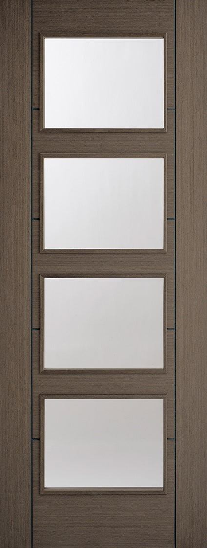 Vancouver chocolate grey door with clear glass.