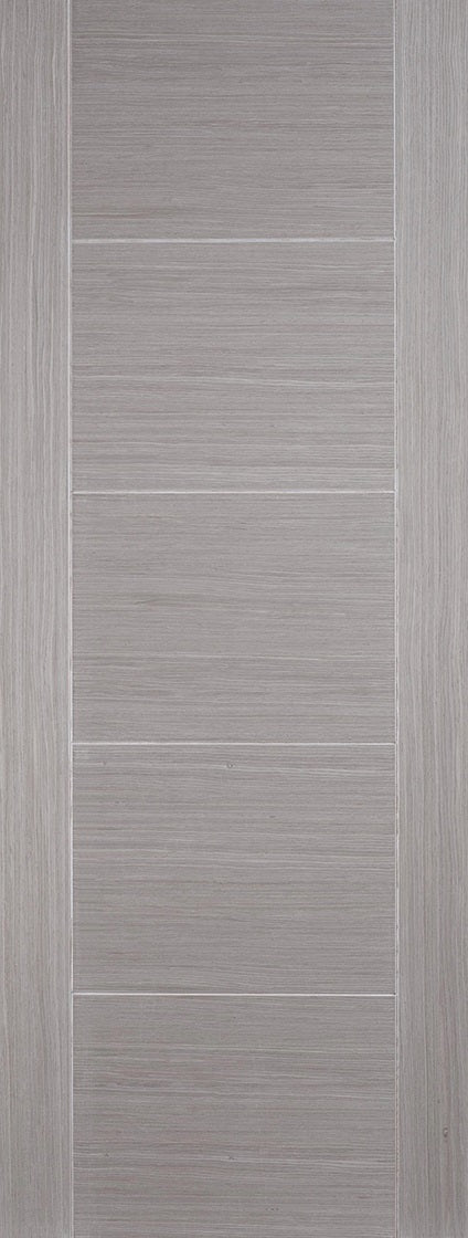 Vancouver Light Grey Prefinished Clear Glass Fire Door