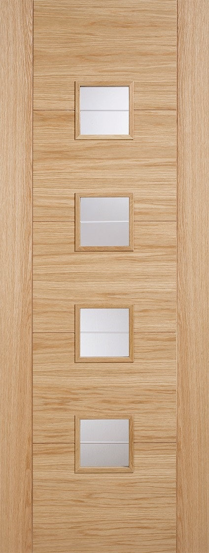 Vancouver Oak Glazed Internal Door Brilliant cut glass